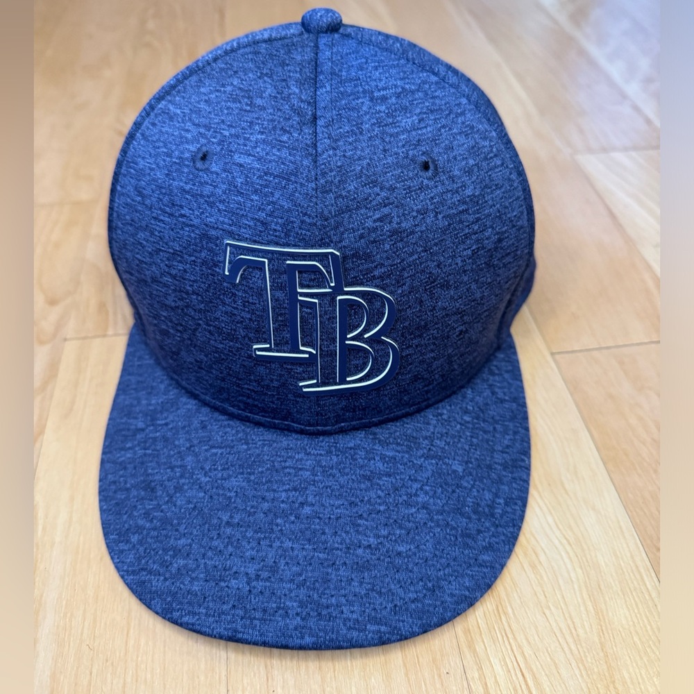Tampa Bay Rays MLB Blue New Era Fitted Hat Mens 7 3/8 - EUC